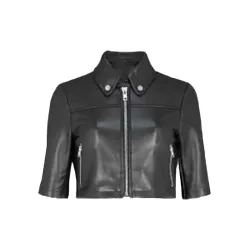 Liza Lapira The Equalizer Cropped Leather Jacket