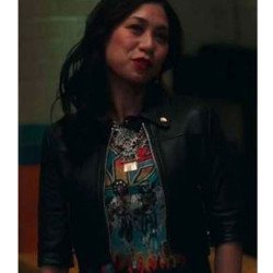 Liza Lapira The Equalizer Cropped Leather Jacket