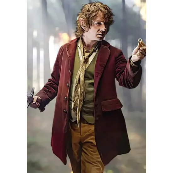 Martin Freeman The Hobbit Maroon Coat