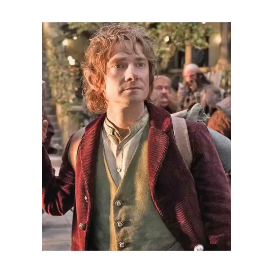 Martin Freeman The Hobbit Maroon Coat