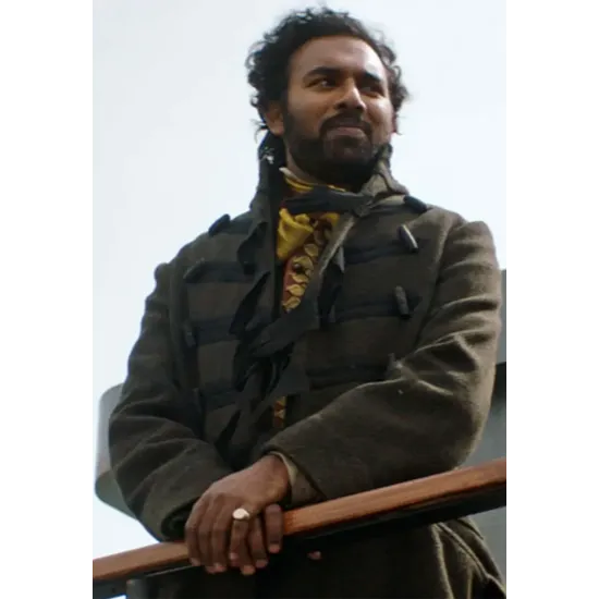 The Luminaries Himesh Patel Green Duffle Coat