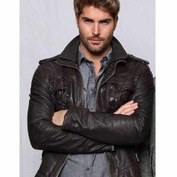 The Matchmaker's Playbook Brown Leather Jacket