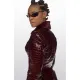 The Matrix 4 Niobe Women Red Leather Jacket