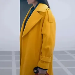 Demi Moore The Substance Yellow Coat