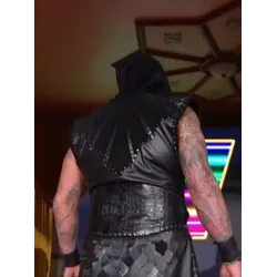 The Undertaker WWE Raw Black Leather Vest Coat