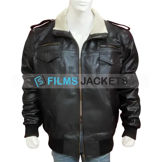 The Walking Dead Simon Bomber Leather Jacket