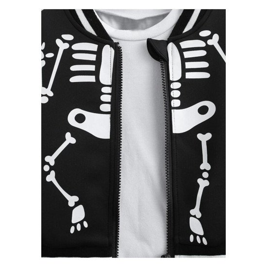 Toddler Boys Skeleton Bomber Jacket