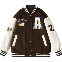 Tokyo A Street I am The Best Brown Varsity Jacket