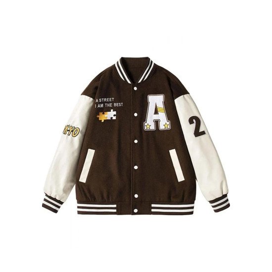 Tokyo A Street I am The Best Brown Varsity Jacket