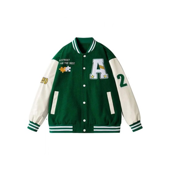 Tokyo A Street I am The Best Green Varsity Jacket