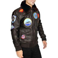 Tom Cruise Top Gun Pilot Black Fur Collar Leather Jacket for Men, by  Stanley Kathy
