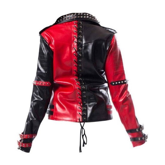 Toni Storm Red and Black Leather Jacket