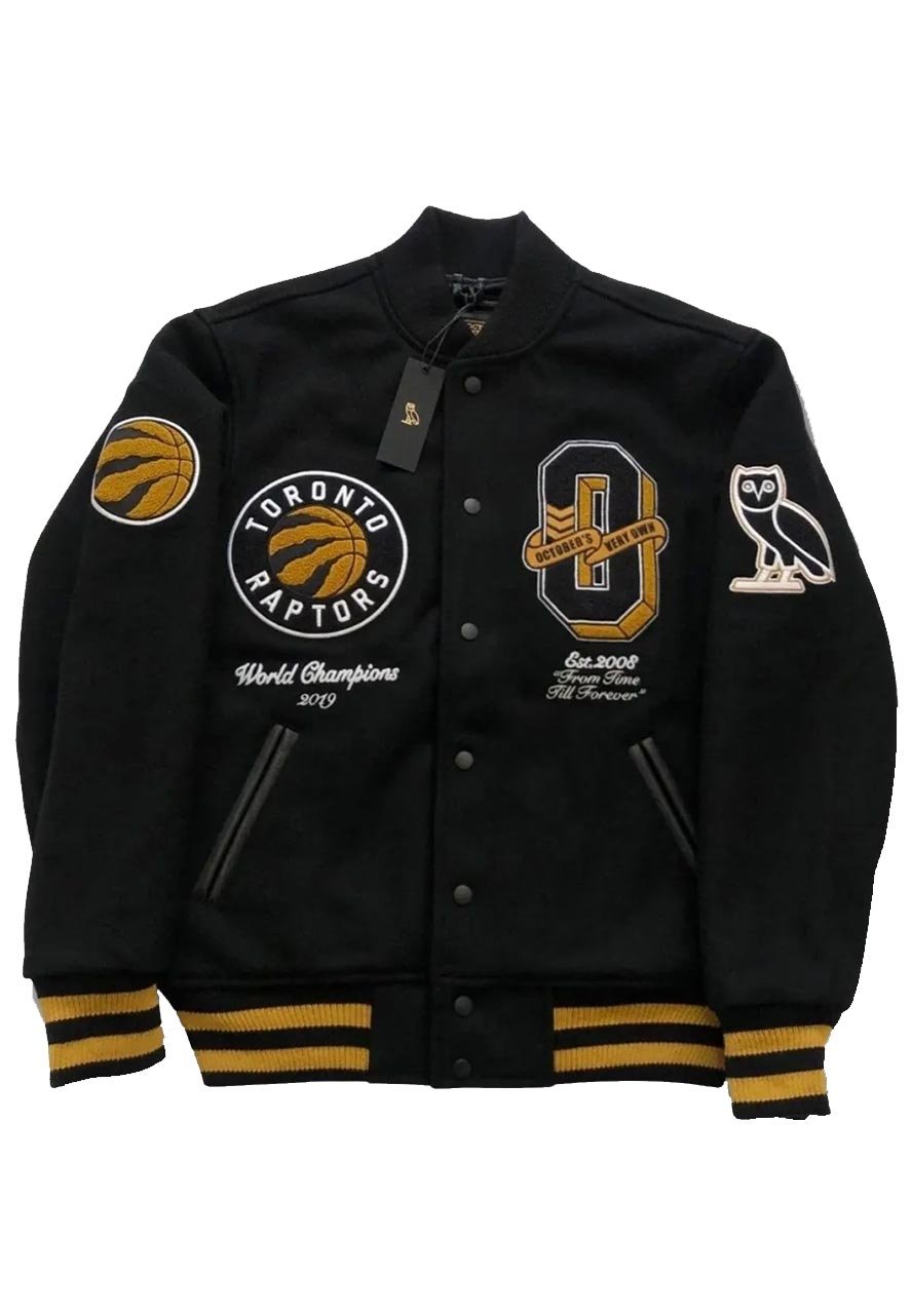 New Ultra Game Toronto Ontario Raptors Letter Patched Varsity store Bomber Jacket