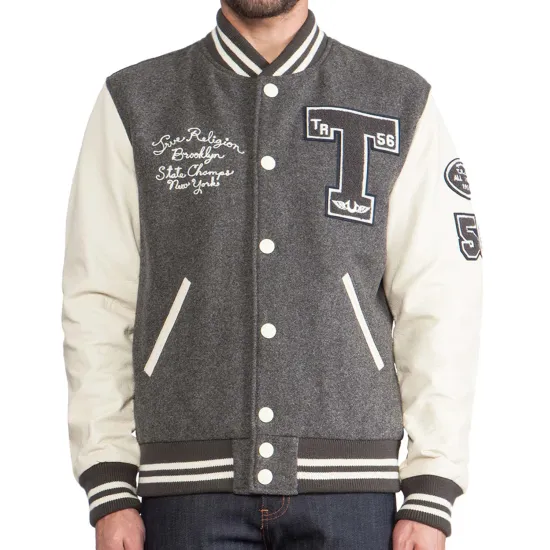 True Religion Mens Varsity Letterman Jacket