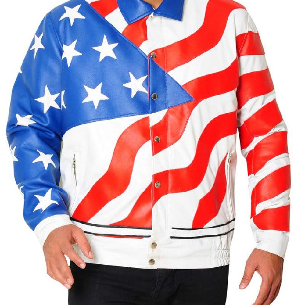 Rapper Vanilla Ice American Flag Leather Jacket - Films Jackets