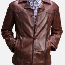 Vincent Alley Button Closure Brown Jacket