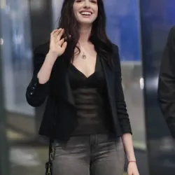 Wecrashed Anne Hathaway Black Leather Jacket