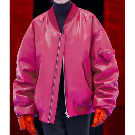 Whats Next Drake Hot Pink Leather Jacket