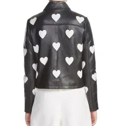 Women Maje Heart Motorcycle Leather Jacket