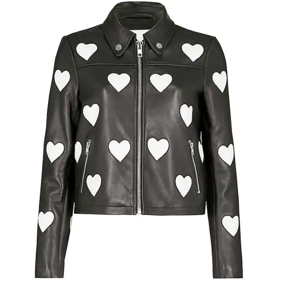 Women Maje Heart Motorcycle Leather Jacket