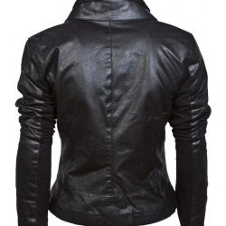 Women's Biker Asymmetrical Black Leather Jacket