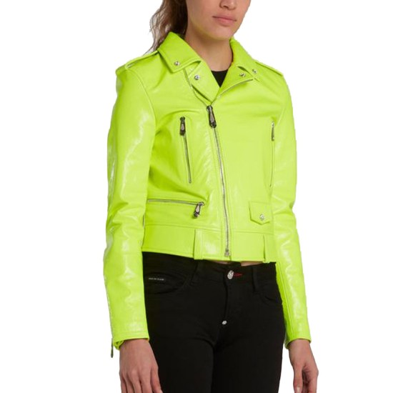 Lime green moto jacket best sale