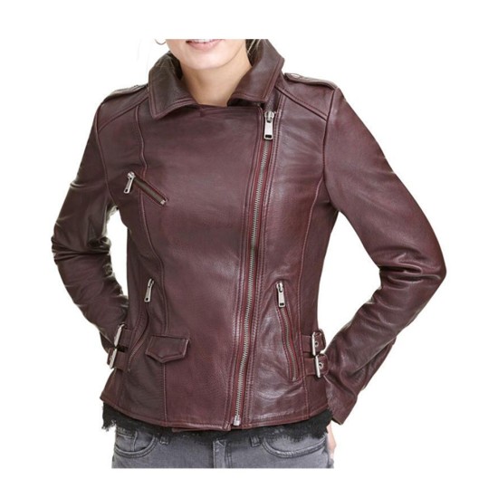 Burgundy motorcycle jacket best sale