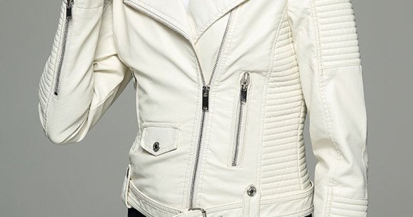 Women's Iceland White Faux Leather Moto Jacket