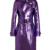 Women's Metallic Purple Trench Coat