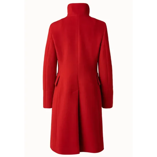 Women’s Stand Collar Akris Punto Red Coat