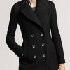 Women's Black Wool Peacoat