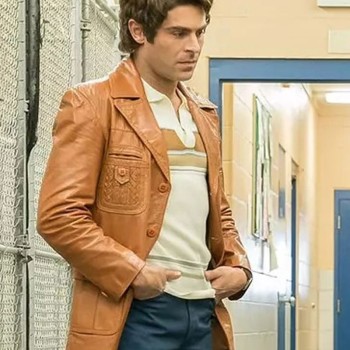 Zac Efron Extremely Wicked Tan Brown Leather Jacket