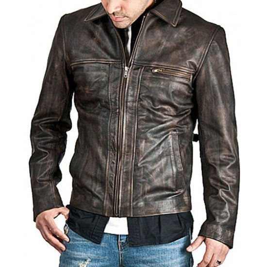 rustic leather jacket