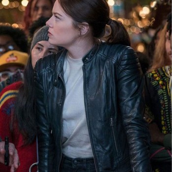 Zombieland Double Tap Emma Stone Biker Leather Jacket