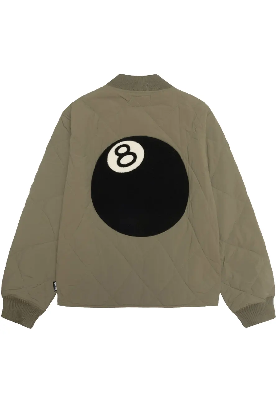 8 Ball Olive Stussy Quilted Jacket