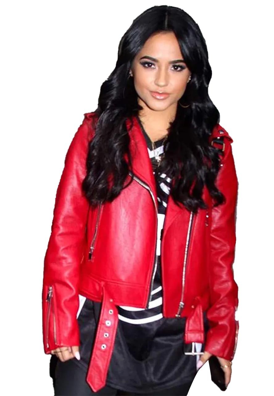 Becky G NYC Red Leather Jacket