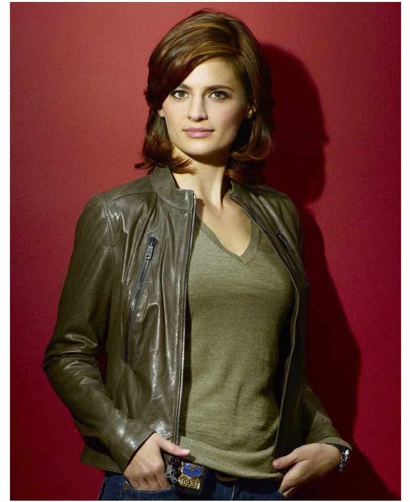 Castle Kate Beckett Green Leather Jacket - Films Jackets