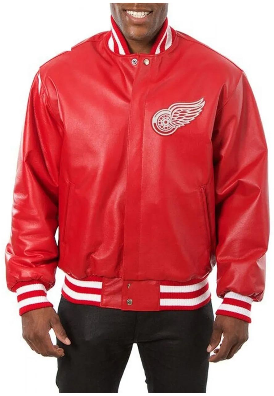 Detroit Red Wings Leather Red Jacket