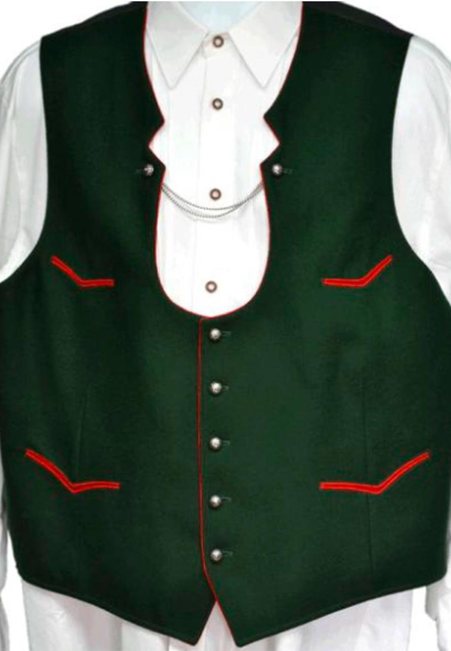 German V Pockets Green Vest