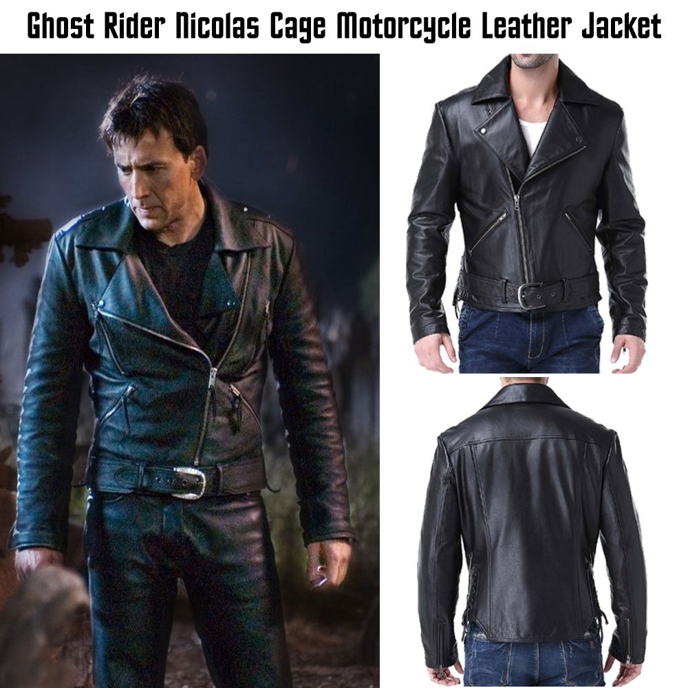 Ghost Rider Film Johnny Blaze Motorcycle Leather Jacket