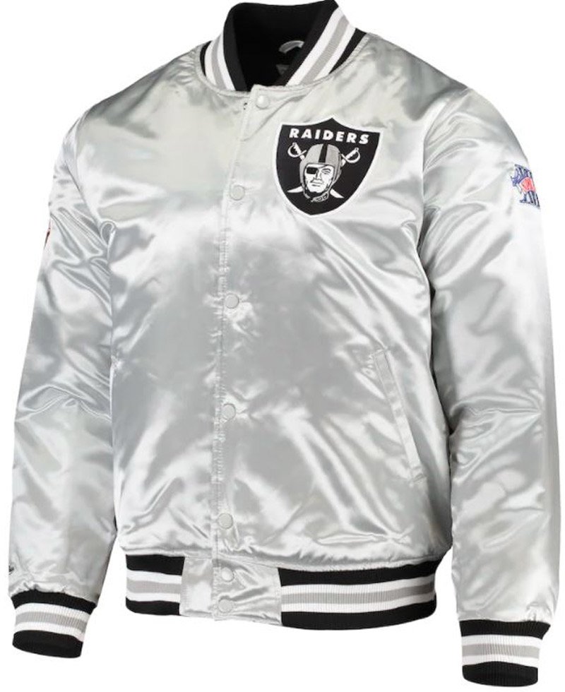 Men's Bomber Raiders Silver Jacket - Films Jackets