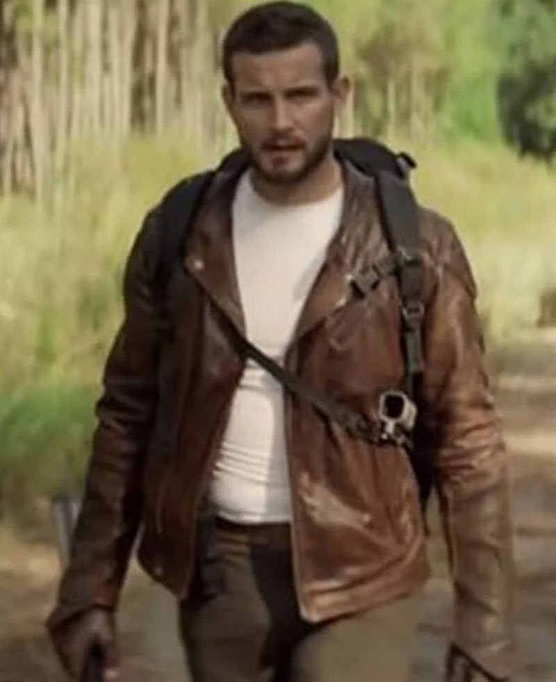Nico Tortorella The Walking Dead Brown Leather Jacket