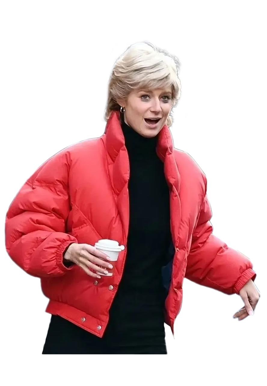 Princess Diana Red Puffer Jacket