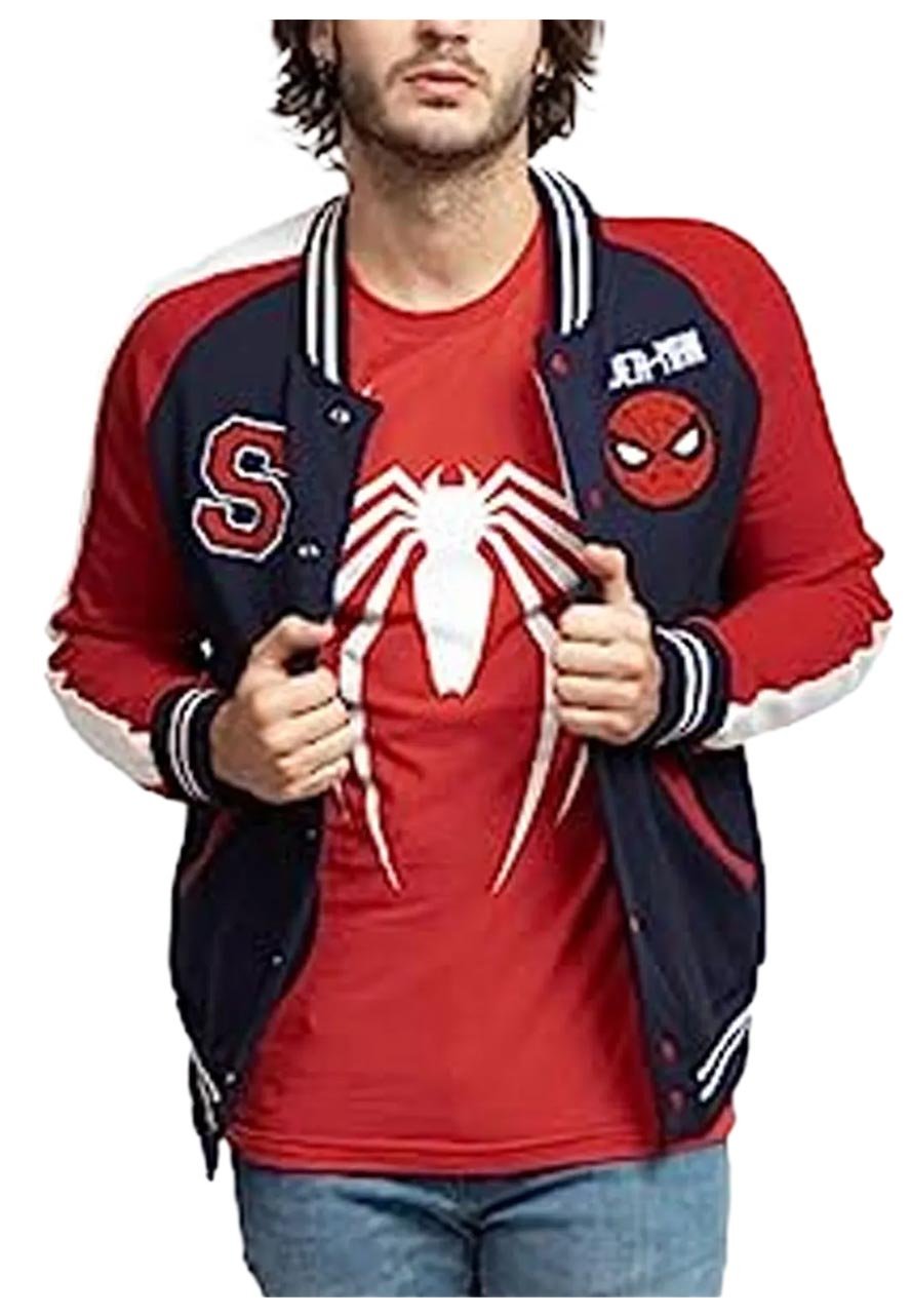 Spiderman Navy and Red Varsity Jacket