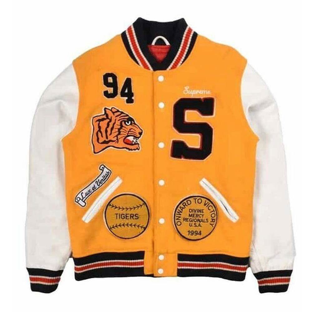 Supreme Tiger Yellow Varsity Jacket - Filmsjackets