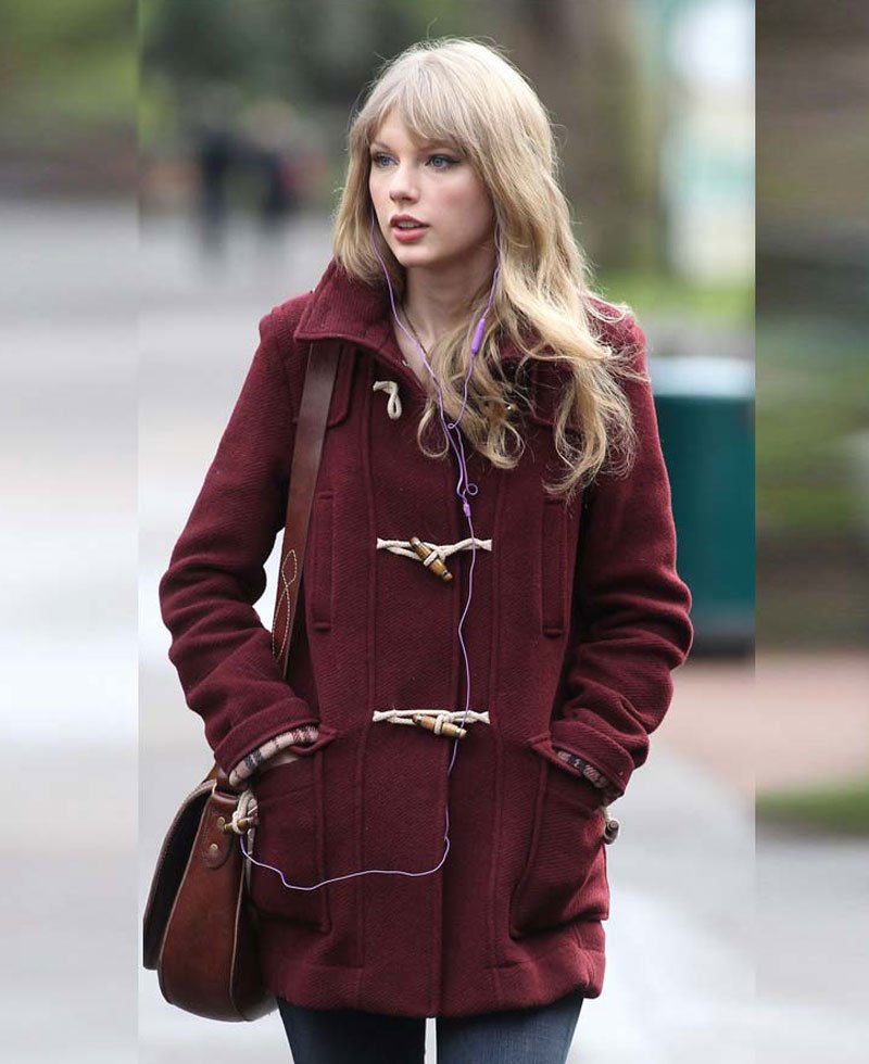 Taylor Swift Burgundy Duffle Coat